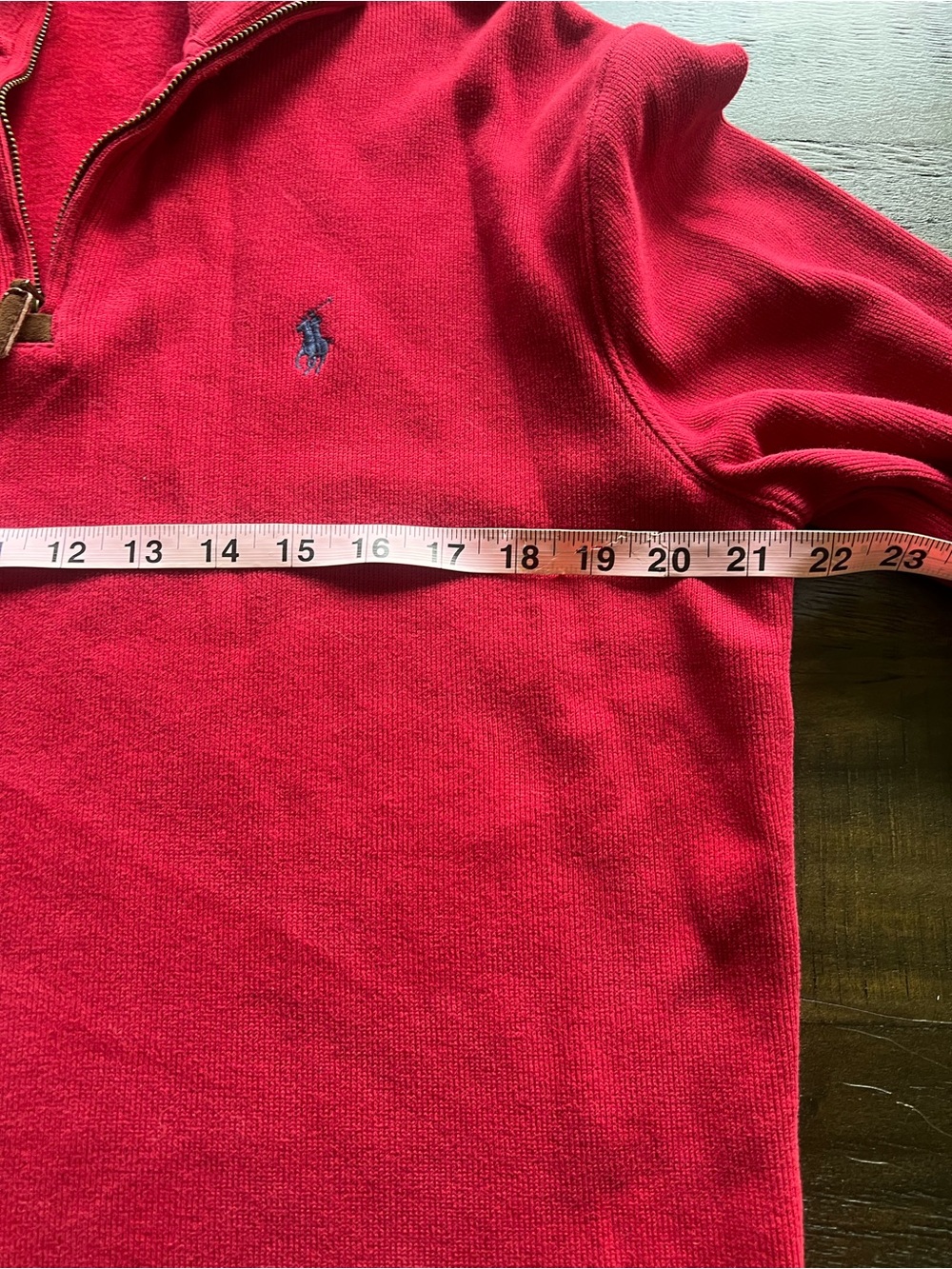 Polo Ralph Lauren Mens Cotton Red Mock Neck Quarter Zip Pullover Sweater Medium - Picture 6 of 8